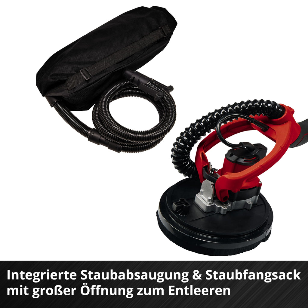 Einhell Akku-Trockenbauschleifer TP-DW 18/225 Li - Solo Power X-Change (Lithium-Ionen, inkl. Verlängerungsschlauch, Staubfangsack, Schleifpapier uvm. ohne Akku und Ladegerät)