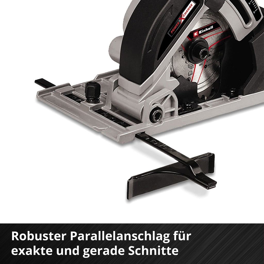Einhell Akku-Mini-Handkreissäge TE-CS 18/89 Li - Solo Power X-Change (Lithium-Ionen, werkzeuglose Einstellung d. Schnitttiefe, hochwertiger Sägetisch, ohne Akku und Ladegerät)