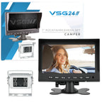 VSG24 Rückfahrkamera 7" Camper-Set inkl. Kamera, Monitor, Kabel - Wasserdicht Nachtsicht 12V-24V Einfache Montage/Robustes Rückfahrsystem für Auto Wohnwagen LKW Anhänger Wohnmobile Einparkhilfe