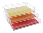 OSCO A3TSL Magazin mit 3 Schubladen aus klarem Acryl im Querformat farblos