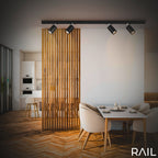 BRILONER - Schienensystem Rail Starterset, 4x GU10 Spots schwenkbar, erweiterbar, Lichtschienensystem Decke, Strahler Schiene, Deckenlampe, Deckenleuchte, Spotlight, 1,5 m, Schwarz