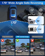 Rückfahrkamera【3 Montagemethoden】 360° Drehbar Rückfahrkamera Auto Unterstützt AHD 1080P/720P/NTSC/PAL Modi Frontkamera/Rückfahrkameras mit Nachtsicht Universal DC 12V-24V für Wohnwagen SUV Wohnmobil