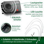 Gardigo® Marderschreck Marder-Frei Mobil - 2er Set | Marderschreck Auto | Ultraschall Marderabwehr | Marderschreck Auto Batteriebetrieben | Marderschutz für KFZ, Motorraum, Dachboden, Haus, Garten