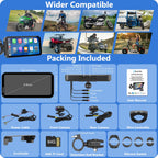 Carpuride W603D, 6,3-Zoll Motorrad-GPS-Carplay-Bildschirm, Kabelloses CarPlay und Android Auto für Moto, mit Doppelkameras, Fernbedienung, IP67 Wasserdichtem, BT Aduio, Loop-Aufnahme
