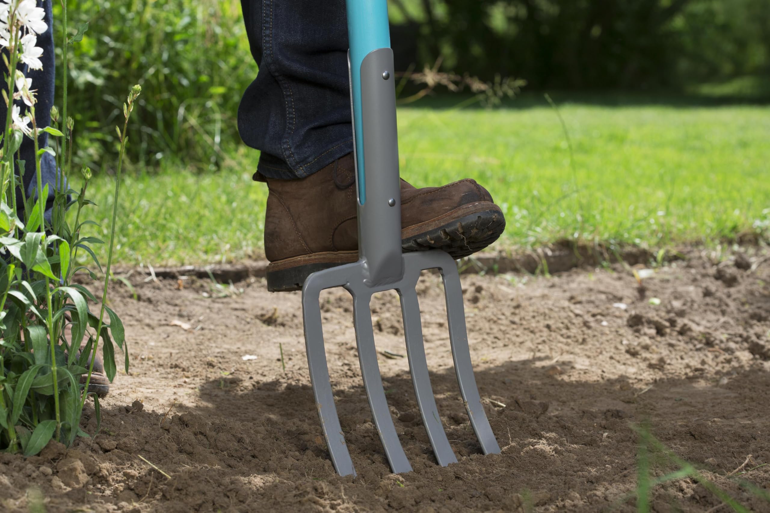 Gardena NatureLine Spatengabel: Grabegabel zum Umgraben und Auflockern, aus FSC-zertifiziertem Eschenholz, ergonomischer D-Griff (17002-20)