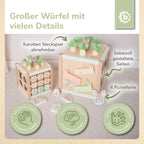 Bieco Motorikwürfel Hase Fine XXL nachhaltiges Holz FSC® | Spielwürfel Baby | Motorikwürfel ab 1 Jahr Activity Würfel Activity Center Montessori