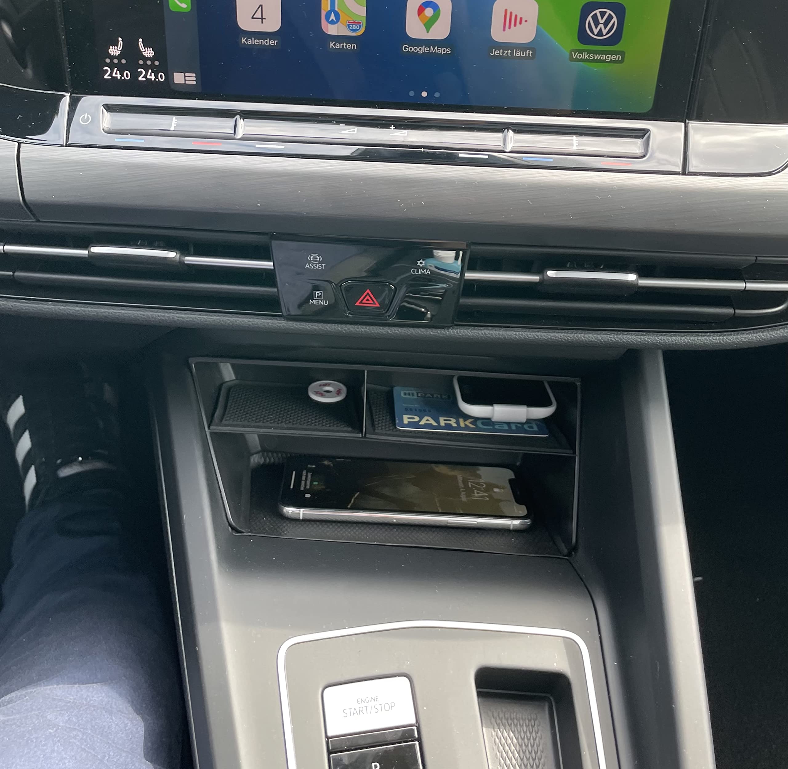 LFOTPP Ablagefach Mittelkonsole V W Golf Mk8 8 8.5, Auto Zubehör Organizer Aufbewahrungsbox Original