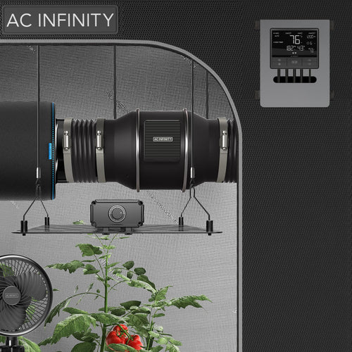 AC Infinity CLOUDLINE PRO T4 – Leises Inline-Lüftersystem 100 mm mit Temperatur-/Feuchtigkeits-VPD-Controller und App-Steuerung, für Grow-Zelte und Hydroponik