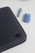 WEDO A4 Schreibmappe mit Reißverschluss – universelle Writing Case & Organizer – Einschub von vier Seiten (auch für Linkshänder) – zahlreiche Fächer & Stifthalter – Polyester, grau