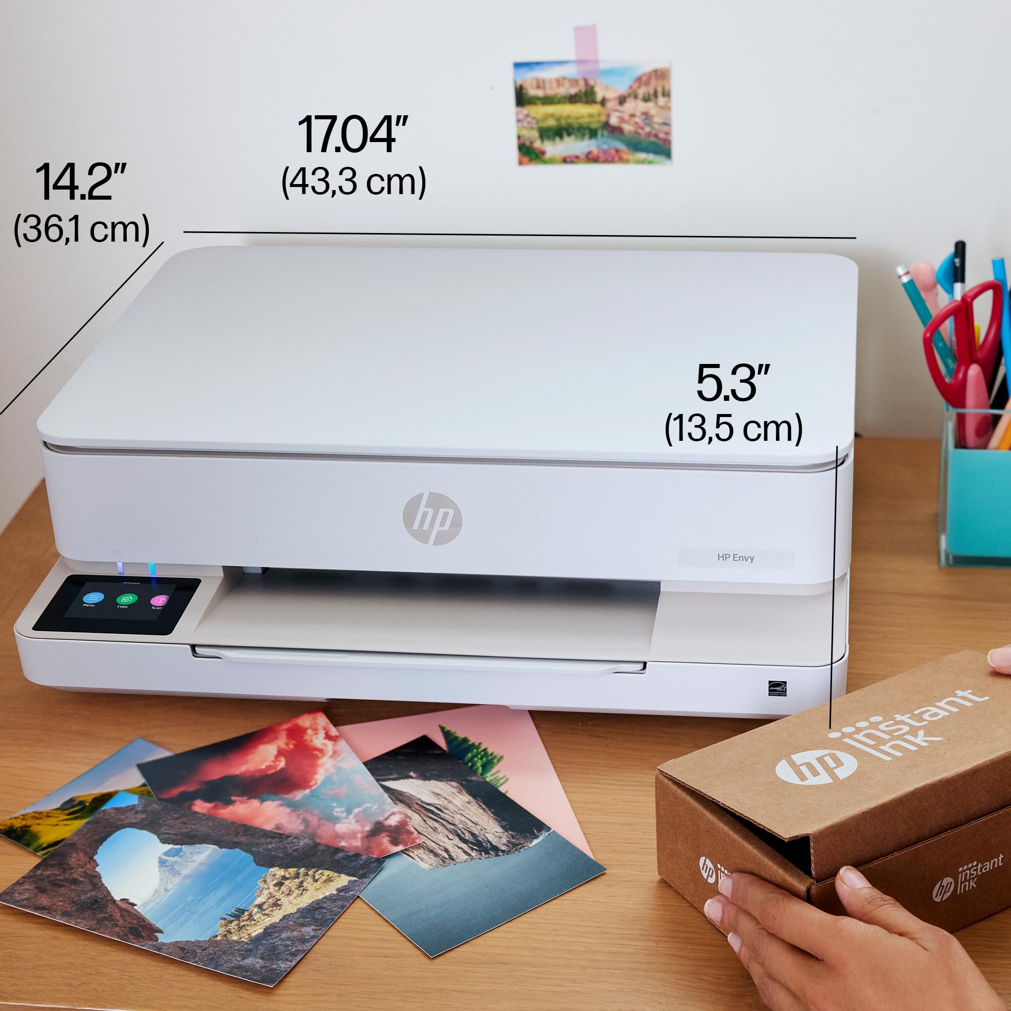 HP Envy 6120e, Multifunktionsdrucker, 6 Monate gratis drucken Instant Ink inklusive, Drucken, Kopieren, Scannen, Mobiler Faxversand, Wi-Fi, Beidseitiger Druck