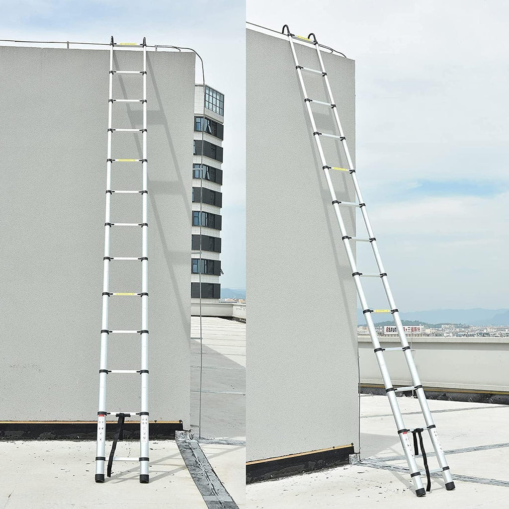 6m Teleskopleiter aus Aluminium – Sicher, geschützt und rutschfest, vielzwecktauglich, ausfahrbar (6m/20Fuß), Tragfähigkeit bis 150 kg (330 lbs)