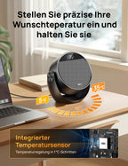 Dreo Heizlüfter Energiesparend Klein, Leiser 1500W Tragbar Heizlüfter mit Fernbedienung, Thermostat, 60° Neigbar, 8 Sicherheitsfunktionen, PTC-Keramik,12-Std-Timer, 3 Modus 3 Geschwindigkeit, Schwarz