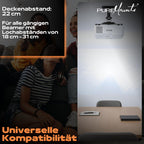 PureMounts Beamer Deckenhalterung Spider-Plus-B - 25 grad neigbar und 360 grad drehbar, 220mm Deckenabstand,(15kg), Lochabstand 180-310mm, schwarz