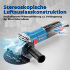 DongCheng Winkelschleifer 1100W, 125mm, Leerlaufdrehzahl:11.800min-1, Schnellverschlussabdeckung, Zusatzhandgriff ，mit 2 Schleifscheiben, 2 Fächerschleifscheiben, 2 Trennscheiben