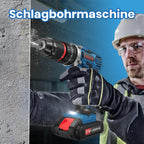 Akkuschrauber, 21V Akku Schlagbohrschrauber mit 2 Akkus 2.0Ah, 45Nm Akku Bohrmaschine, 2 Gang, 25+3 Drehmomentstufen, 10mm Metall Bohrfutter, Akkubohrer mit 27tlg Zubehör Drill Bit & Koffer
