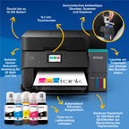 Epson EcoTank ET-4950 A4-Multifunktionsdrucker mit Wi-Fi & AirPrint Tintentank, automatischem Dokumenteneinzug, Duplexdruck, Scannen, Kopieren & Fax, bis zu 3 Jahre Tinte im Lieferumfang enthalten