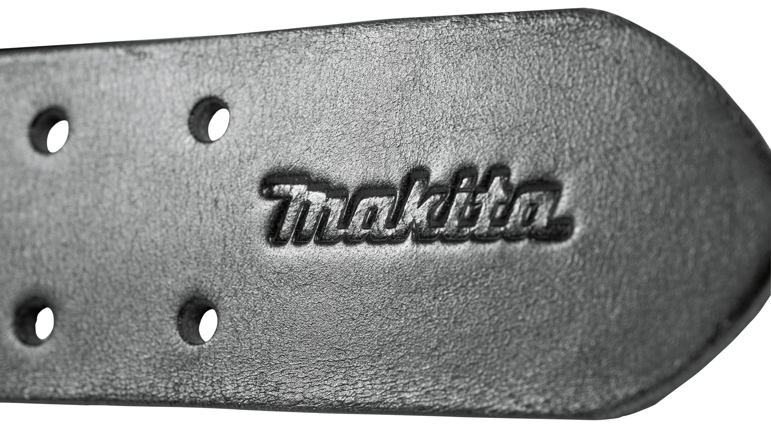 Makita E-15693 Schwerlast Ledergürtel schwarz, 138 cm lang, Ledergürtel aus Rindsleder, Echtleder, 40 mm breit, verstärkt mit Doppelstiftschnalle, modernes Design für Privat oder Arbeit