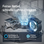 Roeskm Luftbefeuchter für Schlafzimmer, Kühlmist-Luftbefeuchter für zuhause, Pflanzen und Babyzimmer, leiser ultraschallbasiert mit 360°-Düse, automatischer Abschaltung, ohne Filter, schwarz