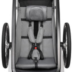 FUXTEC Kinderfahrradanhänger FX-FA1S, EIN-Sitzer faltbar mit Schiebegriff und Regenschutz, integrierter Anschnallgurt und Handgelenksband, max. Zuladung 35kg, inkl. Kupplung und Sicherheitsfahne