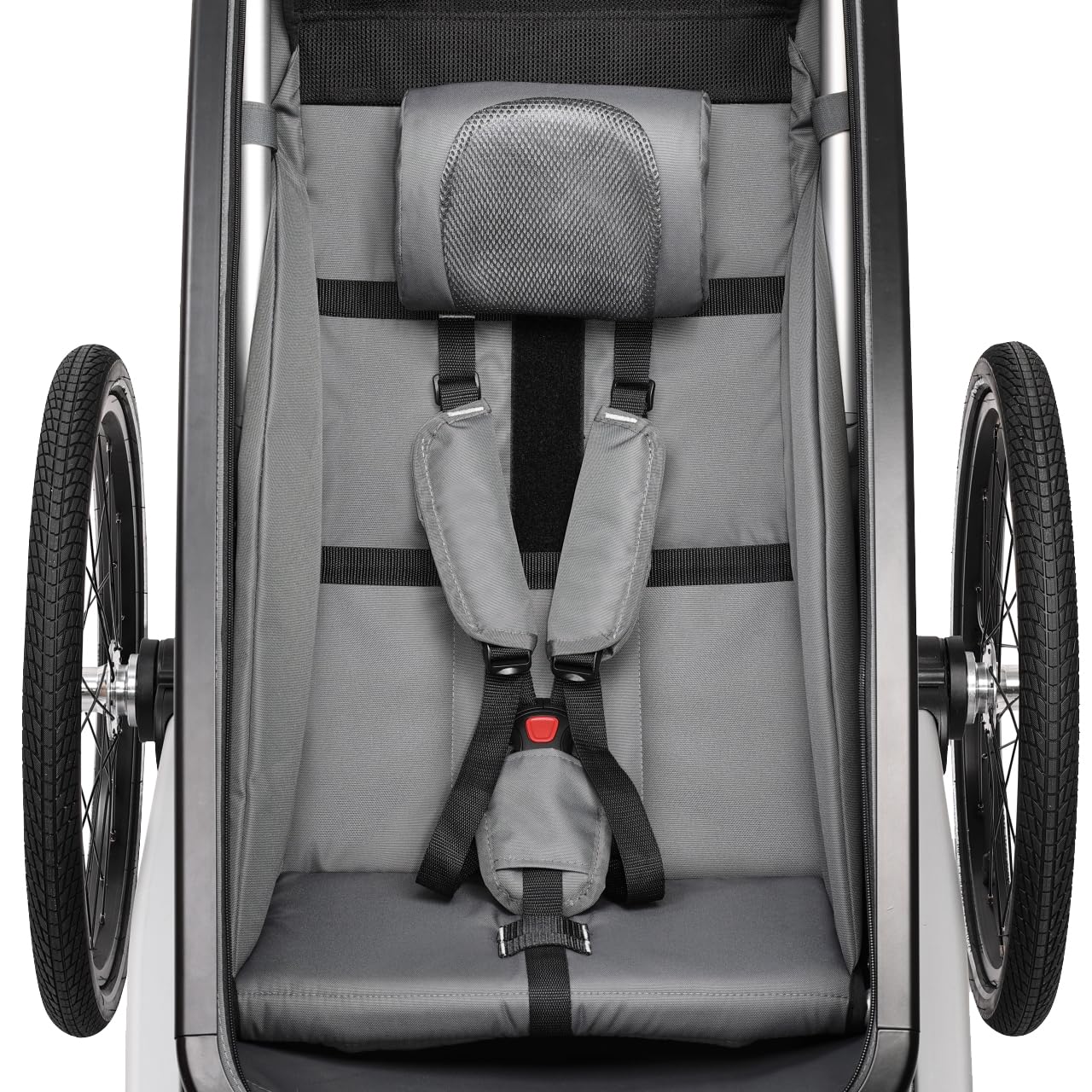 FUXTEC Kinderfahrradanhänger FX-FA1S, EIN-Sitzer faltbar mit Schiebegriff und Regenschutz, integrierter Anschnallgurt und Handgelenksband, max. Zuladung 35kg, inkl. Kupplung und Sicherheitsfahne