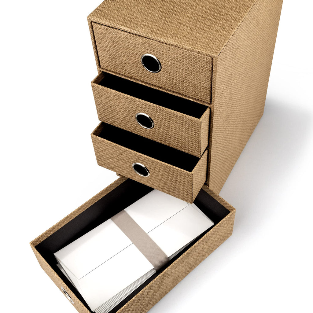 Rössler SOHO 4er Schubladenbox aus Papier | Büro Organizer Schreibtisch | Schubladen Organizer Büro Zubehör & Bürobedarf | Schreibtisch Organizer Box | 18 x 25 x 32 cm | 1 Stück | Farbe: Haselnuss