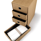 Rössler SOHO 4er Schubladenbox aus Papier | Büro Organizer Schreibtisch | Schubladen Organizer Büro Zubehör & Bürobedarf | Schreibtisch Organizer Box | 18 x 25 x 32 cm | 1 Stück | Farbe: Haselnuss