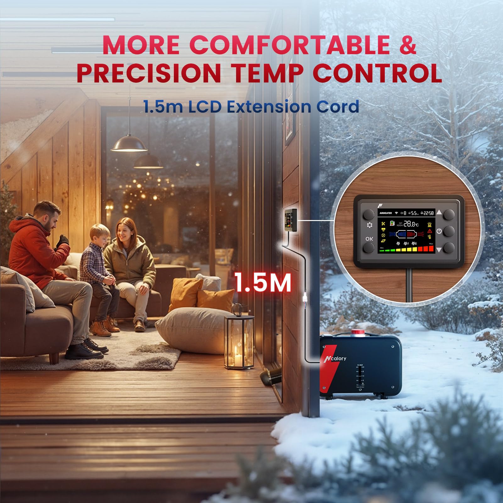 8kW Luft Dieselheizung, 12V/24V DC & 240V AC Diesel Standheizung 0,12–0,45 L/h mit APP & Adapter, 18% höhere Verbrennungseffizienz,10-Stufen-Temperaturregelung, Automatik-Start-Stopp für Auto,LKW,2025
