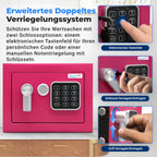 SereneLife Elektronischer Safe | robuster 23,1 x 17 cm Geldtresor | digitaler Touchpad-Schloss mit Code 2 Schlüsseln | kleiner Safe für Zuhause/Büro, sicheres Bargeld, Schmuck, Schusswaffen