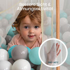 Tutti Bambini Laufstall Baby Faltbar - Baby Playpen mit 360°-Netzwänden, Schnellklappmechanismus, Reißverschlusstür, Bodenmatte & Tragetasche, 135 x 135 x 75 cm (Ecru)