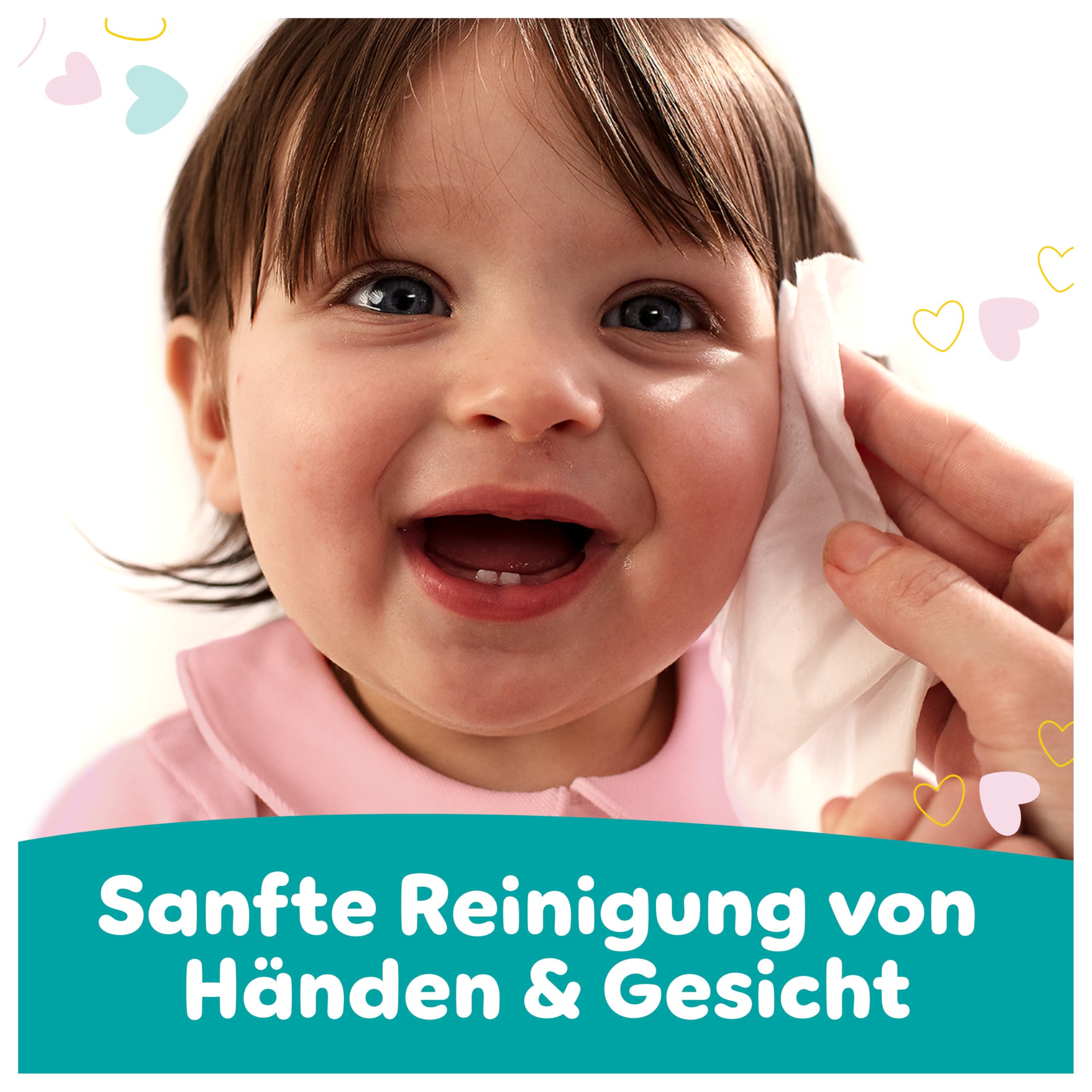 Pampers Sensitive Feuchttücher 15 Packungen mit 80 Stück, 1200 Feuchttücher, ohne Duft, für eine sanfte und weiche Reinigung