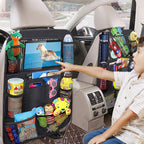 BillyBath 1 Stück Rückenlehnenschutz Auto Kinder mit 10 Zoll iPad/Tablet-Tasche, 600D Oxford Stoff Wasserdicht Autositz Rücksitz Organizer Autositzschoner Rückenlehne, Schwarz