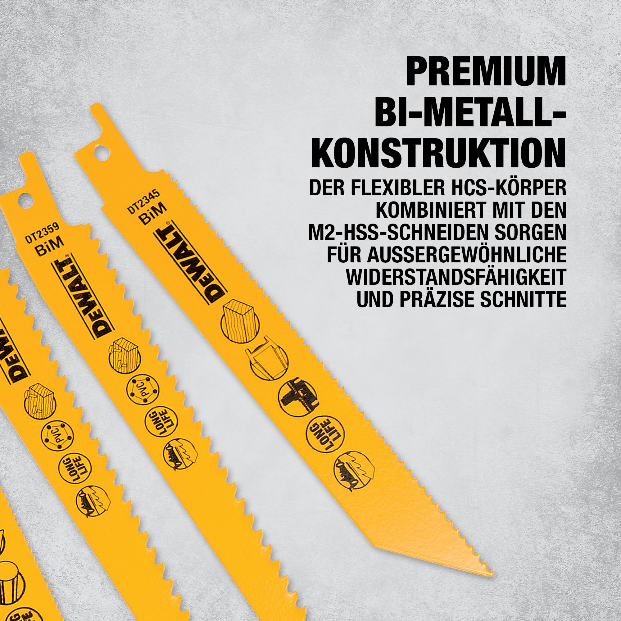DEWALT 12-tlg. Säbelsägeblätter Set mit Aufbewahrungs-Box, DT2445-QZ