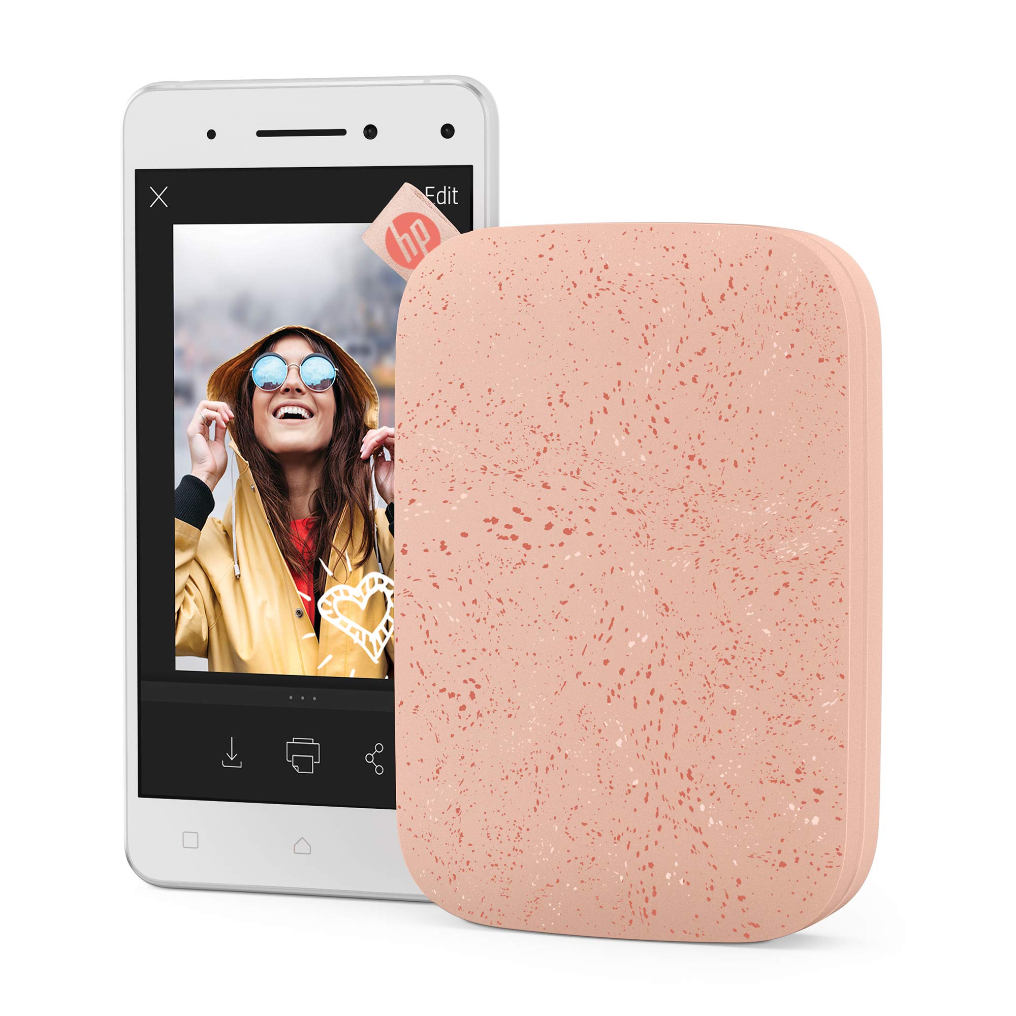 HP Sprocket 2x3 Sofortbilddrucker für Smartphones - Tragbarer, kabelloser Farbdrucker - Zink-Fotopapier mit Kleberückseite - Drucke von kompatiblen iOS- & Android-Geräten per Bluetooth-App - Rosa