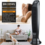 Brandson - Turmventilator Silent ECO Green - Preisträger 2025-9 Geschwindigkeitsstufen - DC Standventilor mit Fernbedienung - Oszillation - Ventilator mit Timer - sehr leise - energiesparend