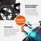 Daliya® Rapidy Buggy Kinderwagen 0-36 Monate Sportwagen mit Liegeposition Wickeltasche, Winterfußsack, Ess- & Spieltisch und mehr (Blau - Gold)
