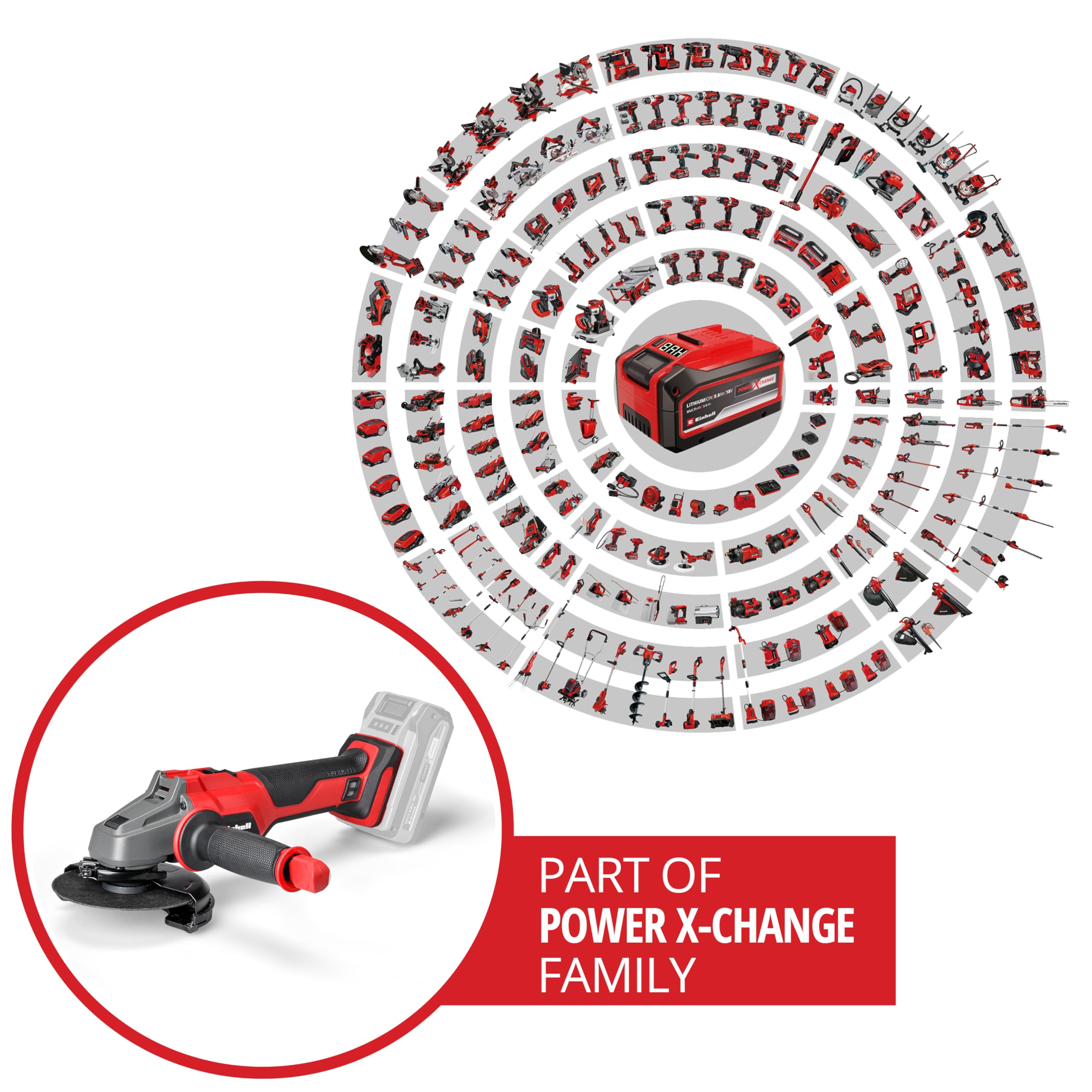 Einhell Professional Akku-Winkelschleifer AXXIO 18/125 Power X-Change (18 V, 700 W, 125 mm Scheiben-Ø, 33 mm Schnitttiefe, Brushless, Softstart, ohne Trennscheibe, ohne Akku)