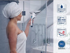 Leifheit Fenstersauger Nemo inkl. Wandhalterung und Baddüse, Badsauger mit wasserdichtem Gehäuse für die Dusche, verwendbar bis zu 45 min, handlicher und Leichter Fensterreiniger