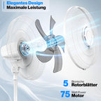 KESSER® Stand-Ventilator Frosty mit Wasser Ultraschall-Sprühnebel Wasserkühlung, inkl. Fernbedienung Timer-Funktion, Luftbefeuchter Leise, Nebelfunktion, Standventilator, Weiß