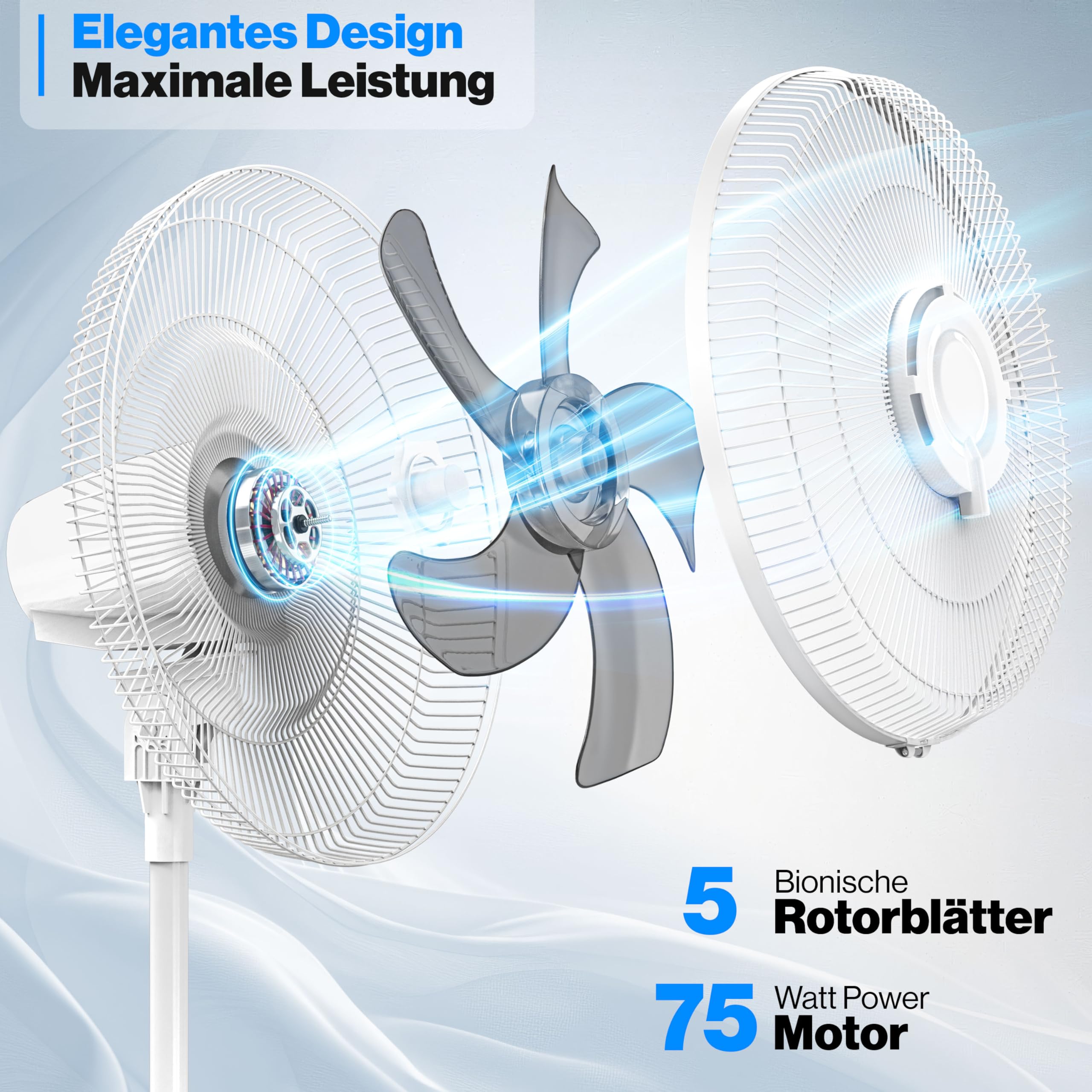 KESSER® Stand-Ventilator Frosty mit Wasser Ultraschall-Sprühnebel Wasserkühlung, inkl. Fernbedienung Timer-Funktion, Luftbefeuchter Leise, Nebelfunktion, Standventilator, Weiß