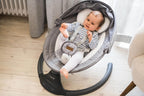MoMi KENANI Babywippe für Kinder bis 9 kg, klappbar, mit Fernbedienung & Bluetooth zum Verbinden mit Smartphone, Batterie- oder Stromanschluss, mit 5-Punkt-Sicherheitsgurt, Sonnenschutz, Insektennetz