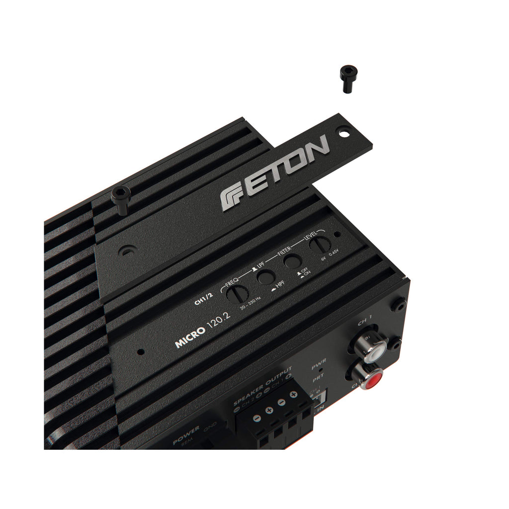 ETON MICRO 120.2: sehr kompakte 2-Kanal Endstufe, Class-D Digital Verstärker, perfekt auch für Reisemobile
