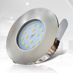 B.K.Licht - 6er Set LED Bad Einbaustrahler 230V 4,8W ultraflach IP44, 60mm Lochmass, warmweiße Lichtfarbe, Deckenspots, Spots, Einbauleuchten, Einbauspots, Badezimmer, 75x30 mm, Matt-Nickel