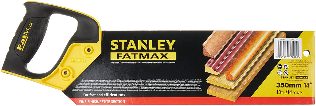 Stanley FatMax Rückensäge,350mm Länge, 13 Zähne/Inch, verstärkter Rücken, ABS-Kunststoff, ergonomischer Griff, 2-17-202