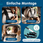 Onco LED Baby Autospiegel - 100% bruchsicher mit 2 Licht-Modi für Tag & Nacht, Rutschfester Baby Rückspiegel Auto mit 360° Schwenkung