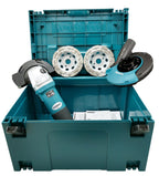 Makita Betonschleifer Set. Sanierungsfräse 1100W Power Set im MakPac Koffer. Mit Absaughaube 191W06-8 + 2x Premium Diamantschleiftopf