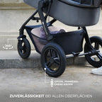 Kinderkraft MOOV2 AIR Kinderwagen 3 in 1 Kinderwagenset bis 22 kg mit Kindersitz I-SIZE 40-75 cm, Buggy Funktion, Liegeposition verstellbar, Große ausziehbare Verdeck, Aufblasbare Räder, Schwarz