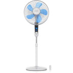 Brandson - Standventilator Silent mit Fernbedienung und Display - mobiler Lüfter - Oszillation 80° - 60 Watt - Ventilator leise - Höhe verstellbar 115-134 cm - Kopf um 35° neigbar