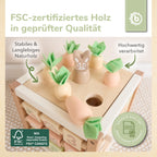 Bieco Motorikwürfel Hase Fine XXL nachhaltiges Holz FSC® | Spielwürfel Baby | Motorikwürfel ab 1 Jahr Activity Würfel Activity Center Montessori