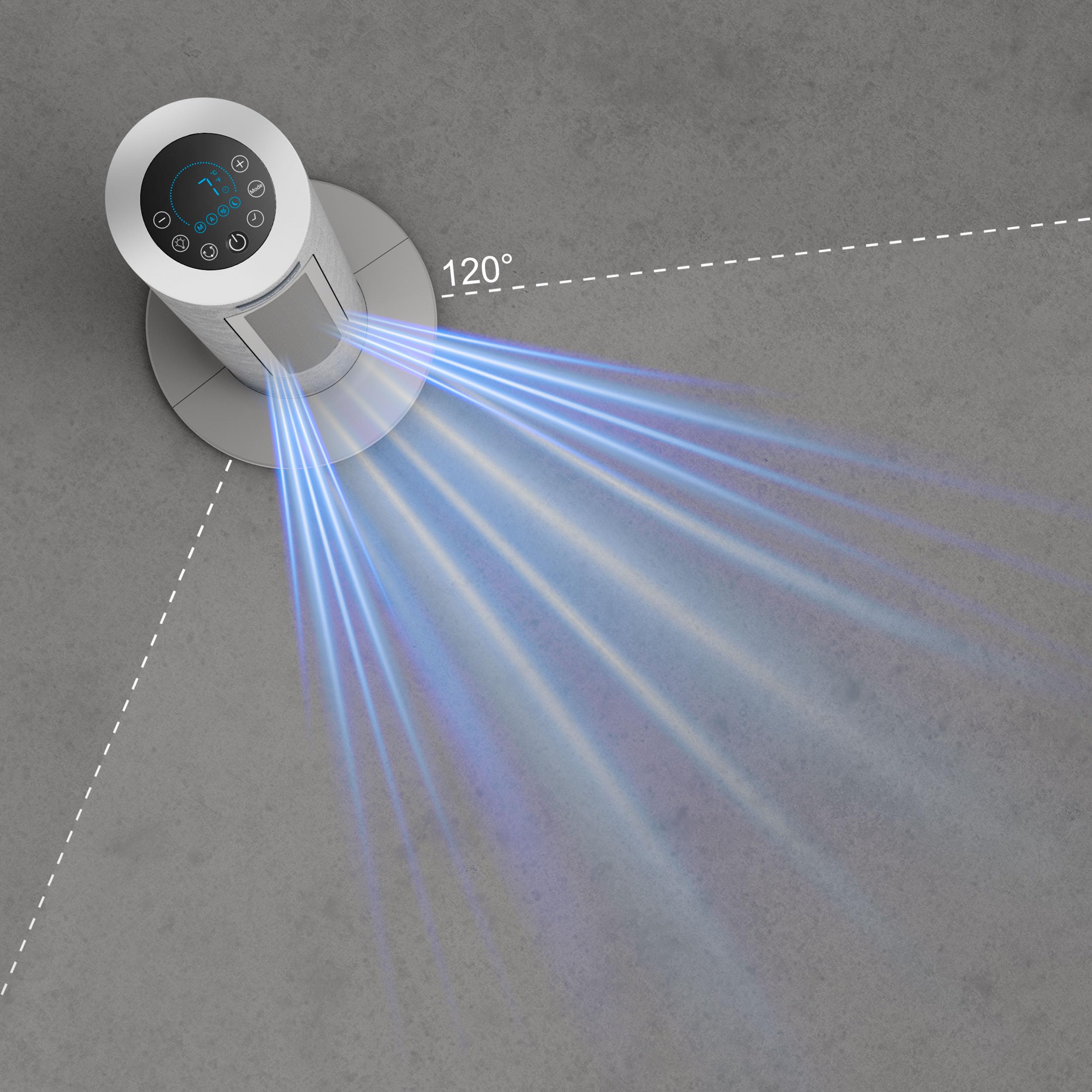 Rowenta Eole Home Turmventilator, nur 40 dB(A) bei niedrigster Geschwindigkeit, energiesparend, 7 Geschwindigkeiten/3 Modi, Timer, Fernbedienung, Grau, VU6980F0