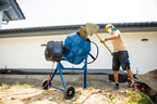Scheppach Betonmischer MIX160 (650 W, Fassungsvermögen 160 L, Drehzahl 29,5 min-1, langlebig und robust, Zahnräder aus Guss)